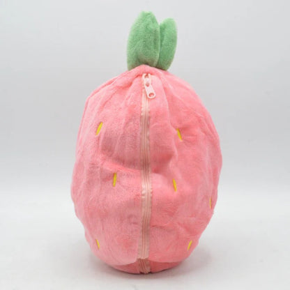 Rabbit New Creative Strawberry Rabbit Plush Soft Doll Hug Pillow